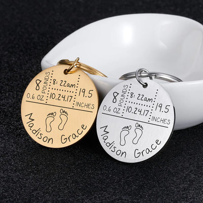 Personalized BirthStone Baby Keychain