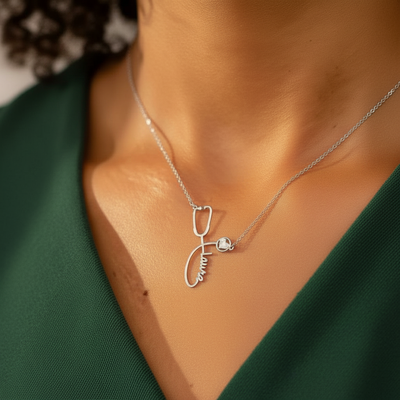 Personalized Stethoscope Name Necklace