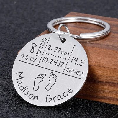 Personalized BirthStone Baby Keychain