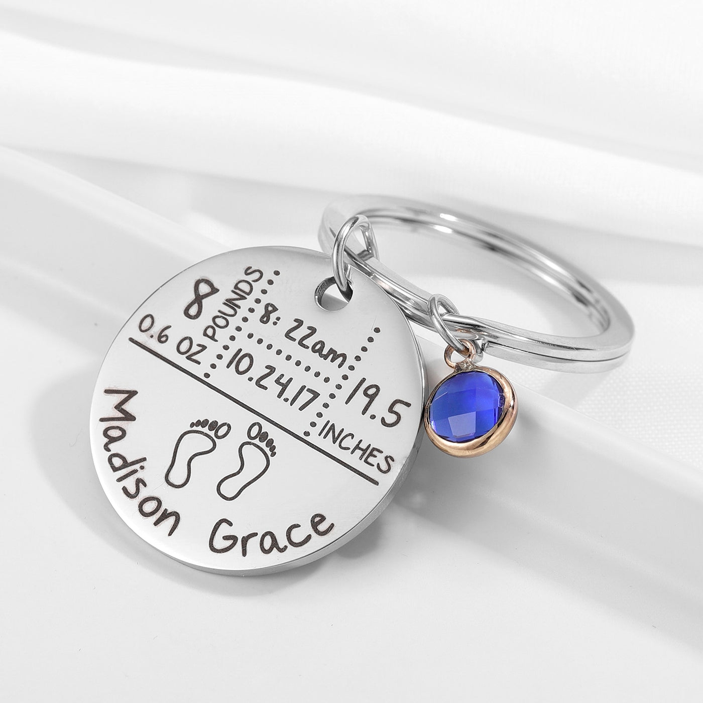Personalized BirthStone Baby Keychain