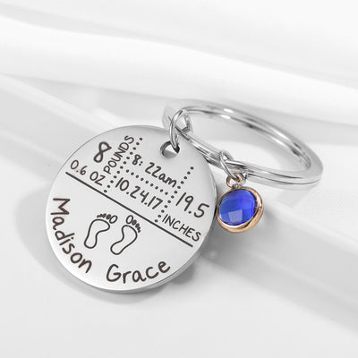 Personalized BirthStone Baby Keychain