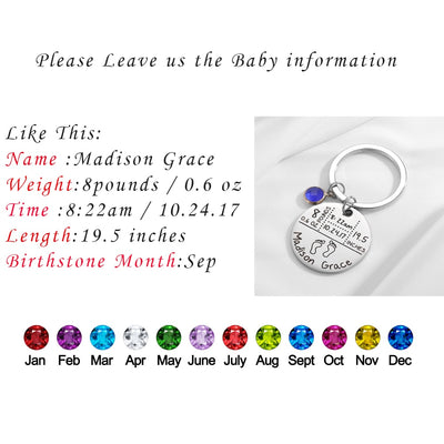 Personalized BirthStone Baby Keychain