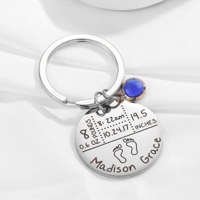 Personalized BirthStone Baby Keychain
