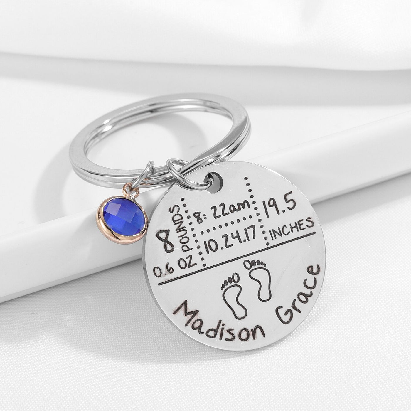 Personalized BirthStone Baby Keychain