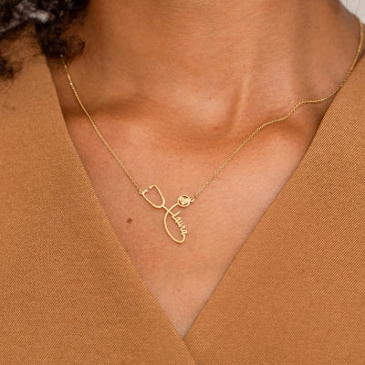 Personalized Stethoscope Name Necklace
