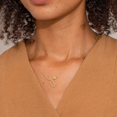 Personalized Stethoscope Name Necklace
