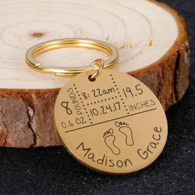 Personalized BirthStone Baby Keychain