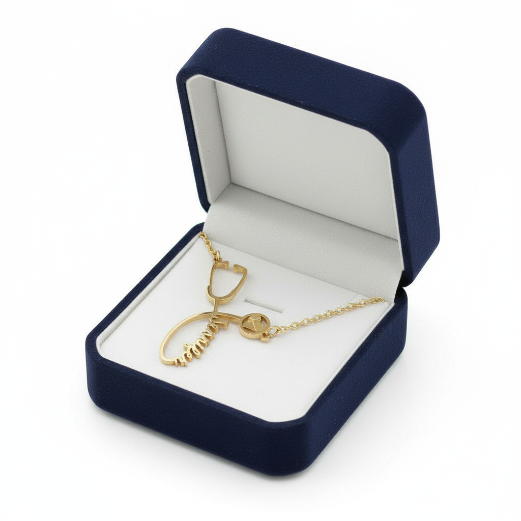 Personalized Stethoscope Name Necklace