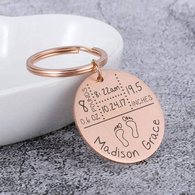 Personalized BirthStone Baby Keychain